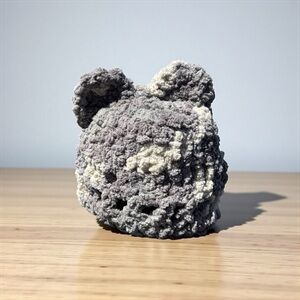 Gray and Cream Textured Bear Plush